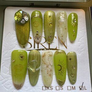 Cancer high-quality handcrafted reusable press on nails.